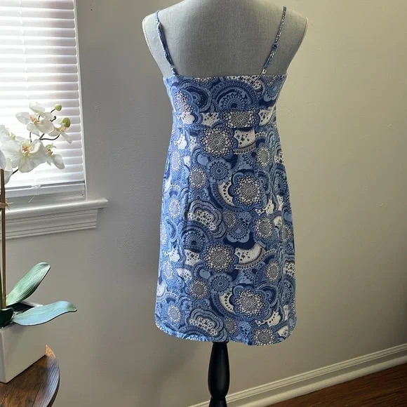 💙The Loft:  Blue paisley print summer dress - Picture 3 of 6